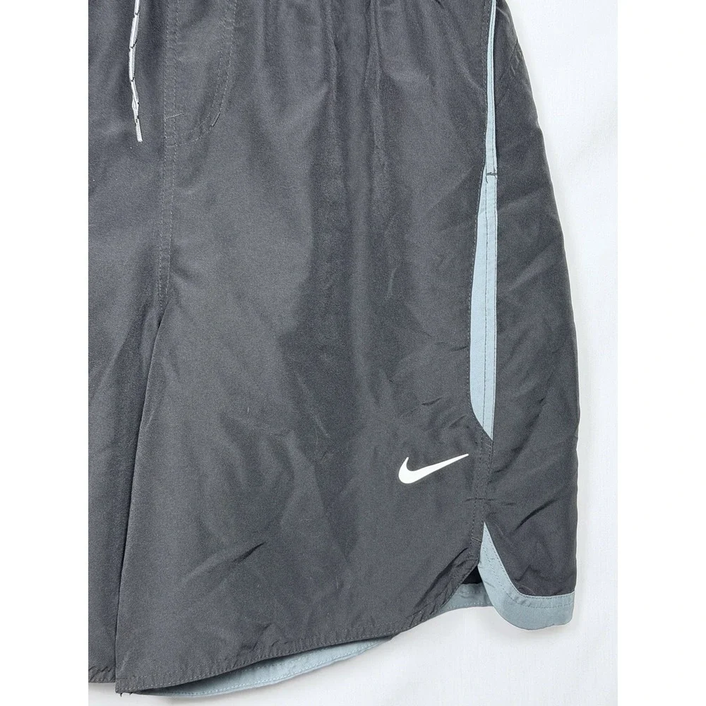 Nike XXL Black Gray Swim Trunks Board Shorts Drawstring‎ Pockets Lined